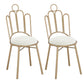Scandinavian Style Upholstered Armless Dining Chairs Open Back Dining Side Chairs White 2 Piece Set Clearhalo 'Dining Chairs' 'Dining Tables & Seating' 'dining_chair' 'furn' 'furn_dining_chair' 'Furniture' 'furniture_dining_chair' 'Kitchen & Dining Furniture' 4928663