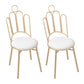 Scandinavian Style Upholstered Armless Dining Chairs Open Back Dining Side Chairs Gloss White 2 Piece Set Clearhalo 'Dining Chairs' 'Dining Tables & Seating' 'dining_chair' 'furn' 'furn_dining_chair' 'Furniture' 'furniture_dining_chair' 'Kitchen & Dining Furniture' 4928669