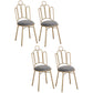 Scandinavian Style Upholstered Armless Dining Chairs Open Back Dining Side Chairs Grey 4 Piece Set Clearhalo 'Dining Chairs' 'Dining Tables & Seating' 'dining_chair' 'furn' 'furn_dining_chair' 'Furniture' 'furniture_dining_chair' 'Kitchen & Dining Furniture' 4928671
