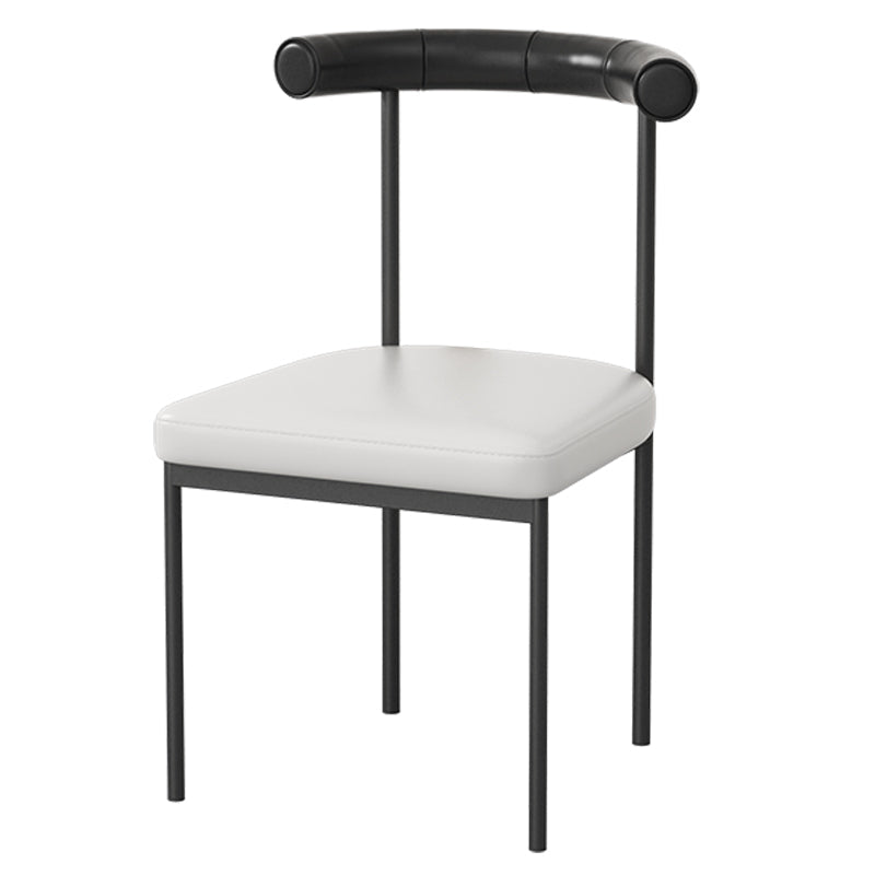 Contemporary Upholstered Armless Dining Chairs Open Back Side Chairs Black White 1 Piece Clearhalo 'Dining Chairs' 'Dining Tables & Seating' 'dining_chair' 'furn' 'furn_dining_chair' 'Furniture' 'furniture_dining_chair' 'Kitchen & Dining Furniture' 4928682