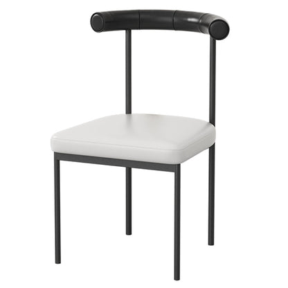 Contemporary Upholstered Armless Dining Chairs Open Back Side Chairs Black White 1 Piece Clearhalo 'Dining Chairs' 'Dining Tables & Seating' 'dining_chair' 'furn' 'furn_dining_chair' 'Furniture' 'furniture_dining_chair' 'Kitchen & Dining Furniture' 4928682