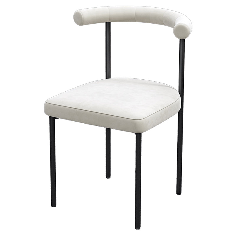 Contemporary Upholstered Armless Dining Chairs Open Back Side Chairs White 1 Piece Clearhalo 'Dining Chairs' 'Dining Tables & Seating' 'dining_chair' 'furn' 'furn_dining_chair' 'Furniture' 'furniture_dining_chair' 'Kitchen & Dining Furniture' 4928685
