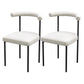 Contemporary Upholstered Armless Dining Chairs Open Back Side Chairs White 2 Piece Set Clearhalo 'Dining Chairs' 'Dining Tables & Seating' 'dining_chair' 'furn' 'furn_dining_chair' 'Furniture' 'furniture_dining_chair' 'Kitchen & Dining Furniture' 4928686