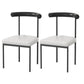 Contemporary Upholstered Armless Dining Chairs Open Back Side Chairs Black White 2 Piece Set Clearhalo 'Dining Chairs' 'Dining Tables & Seating' 'dining_chair' 'furn' 'furn_dining_chair' 'Furniture' 'furniture_dining_chair' 'Kitchen & Dining Furniture' 4928689
