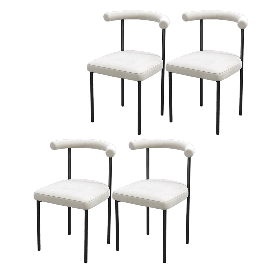 Contemporary Upholstered Armless Dining Chairs Open Back Side Chairs White 4 Piece Set Clearhalo 'Dining Chairs' 'Dining Tables & Seating' 'dining_chair' 'furn' 'furn_dining_chair' 'Furniture' 'furniture_dining_chair' 'Kitchen & Dining Furniture' 4928691