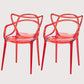 Scandinavian Plastic Dining Arm Chairs Open Back Side Chair for Kitchen Red 2 Piece Set Clearhalo 'Dining Chairs' 'Dining Tables & Seating' 'dining_chair' 'furn' 'furn_dining_chair' 'Furniture' 'furniture_dining_chair' 'Kitchen & Dining Furniture' 4928705