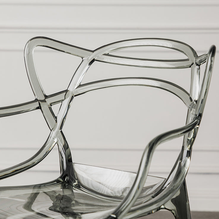 Scandinavian Plastic Dining Arm Chairs Open Back Side Chair for Kitchen Clearhalo 'Dining Chairs' 'Dining Tables & Seating' 'dining_chair' 'furn' 'furn_dining_chair' 'Furniture' 'furniture_dining_chair' 'Kitchen & Dining Furniture' 4928709