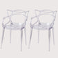 Scandinavian Plastic Dining Arm Chairs Open Back Side Chair for Kitchen Clear 2 Piece Set Clearhalo 'Dining Chairs' 'Dining Tables & Seating' 'dining_chair' 'furn' 'furn_dining_chair' 'Furniture' 'furniture_dining_chair' 'Kitchen & Dining Furniture' 4928710