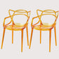 Scandinavian Plastic Dining Arm Chairs Open Back Side Chair for Kitchen Orange 2 Piece Set Clearhalo 'Dining Chairs' 'Dining Tables & Seating' 'dining_chair' 'furn' 'furn_dining_chair' 'Furniture' 'furniture_dining_chair' 'Kitchen & Dining Furniture' 4928716