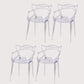 Scandinavian Plastic Dining Arm Chairs Open Back Side Chair for Kitchen Clear 4 Piece Set Clearhalo 'Dining Chairs' 'Dining Tables & Seating' 'dining_chair' 'furn' 'furn_dining_chair' 'Furniture' 'furniture_dining_chair' 'Kitchen & Dining Furniture' 4928721