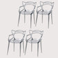 Scandinavian Plastic Dining Arm Chairs Open Back Side Chair for Kitchen Smoke Gray 4 Piece Set Clearhalo 'Dining Chairs' 'Dining Tables & Seating' 'dining_chair' 'furn' 'furn_dining_chair' 'Furniture' 'furniture_dining_chair' 'Kitchen & Dining Furniture' 4928723
