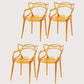 Scandinavian Plastic Dining Arm Chairs Open Back Side Chair for Kitchen Orange 4 Piece Set Clearhalo 'Dining Chairs' 'Dining Tables & Seating' 'dining_chair' 'furn' 'furn_dining_chair' 'Furniture' 'furniture_dining_chair' 'Kitchen & Dining Furniture' 4928724