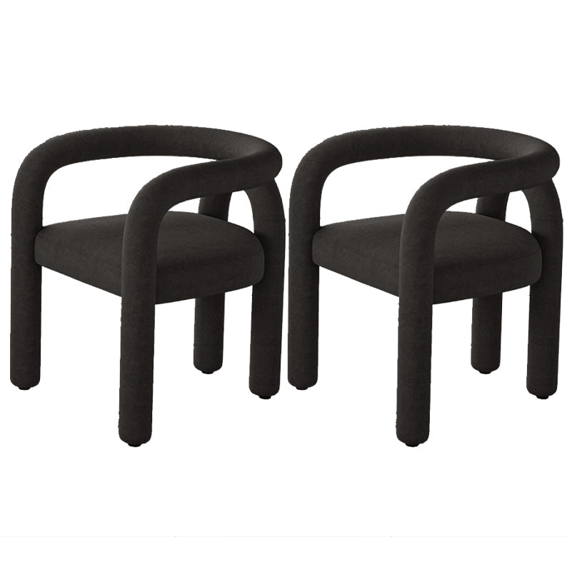 Contemporary Upholstered Side Chairs Open Back Side Chair for Home Black 2 Piece Set Clearhalo 'Dining Chairs' 'Dining Tables & Seating' 'dining_chair' 'furn' 'furn_dining_chair' 'Furniture' 'furniture_dining_chair' 'Kitchen & Dining Furniture' 4928728