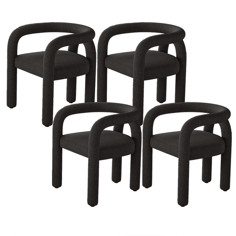 Contemporary Upholstered Side Chairs Open Back Side Chair for Home Black 4 Piece Set Clearhalo 'Dining Chairs' 'Dining Tables & Seating' 'dining_chair' 'furn' 'furn_dining_chair' 'Furniture' 'furniture_dining_chair' 'Kitchen & Dining Furniture' 4928730