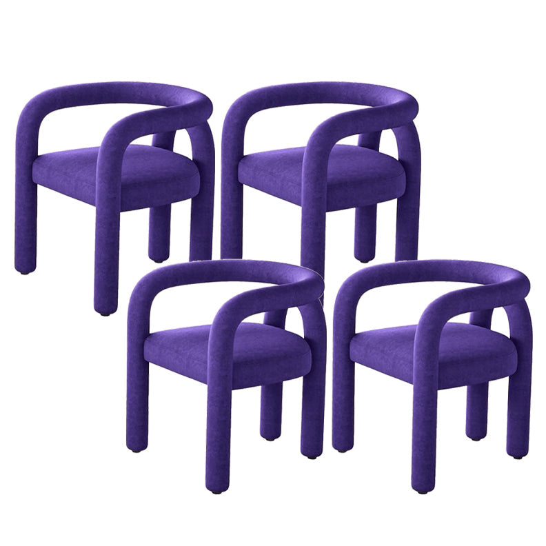 Contemporary Upholstered Side Chairs Open Back Side Chair for Home Purple 4 Piece Set Clearhalo 'Dining Chairs' 'Dining Tables & Seating' 'dining_chair' 'furn' 'furn_dining_chair' 'Furniture' 'furniture_dining_chair' 'Kitchen & Dining Furniture' 4928752