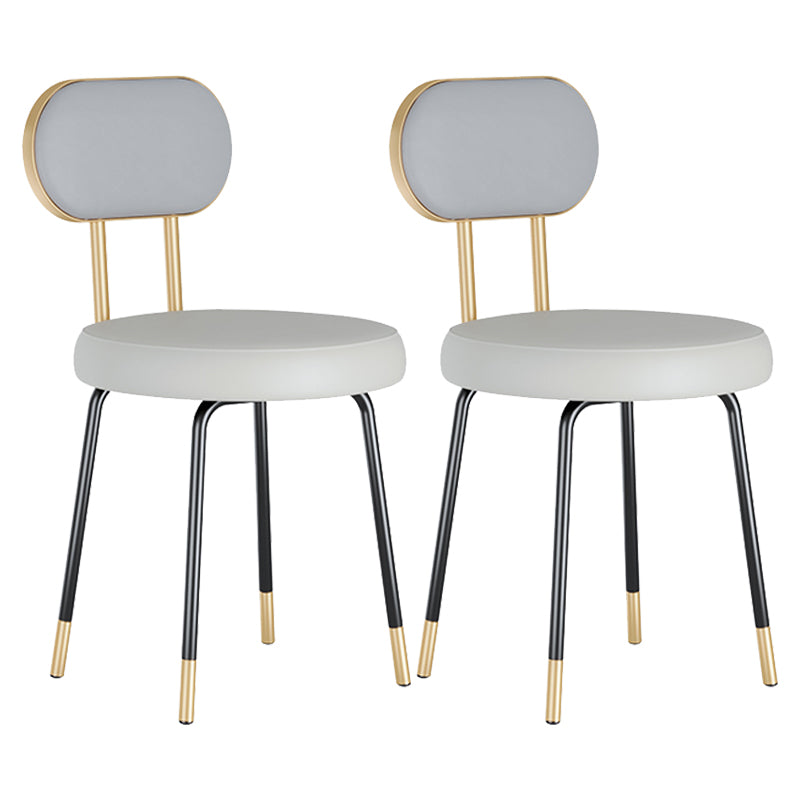Scandinavian Open Back Side Chairs for Home Upholstered Armless Dining Chairs Gray-White 2 Piece Set Clearhalo 'Dining Chairs' 'Dining Tables & Seating' 'dining_chair' 'furn' 'furn_dining_chair' 'Furniture' 'furniture_dining_chair' 'Kitchen & Dining Furniture' 4928763