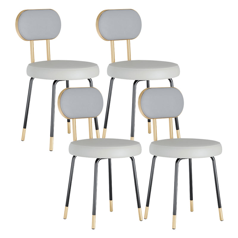 Scandinavian Open Back Side Chairs for Home Upholstered Armless Dining Chairs Gray-White 4 Piece Set Clearhalo 'Dining Chairs' 'Dining Tables & Seating' 'dining_chair' 'furn' 'furn_dining_chair' 'Furniture' 'furniture_dining_chair' 'Kitchen & Dining Furniture' 4928765