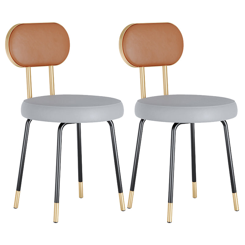 Scandinavian Open Back Side Chairs for Home Upholstered Armless Dining Chairs Gray-Orange 2 Piece Set Clearhalo 'Dining Chairs' 'Dining Tables & Seating' 'dining_chair' 'furn' 'furn_dining_chair' 'Furniture' 'furniture_dining_chair' 'Kitchen & Dining Furniture' 4928768