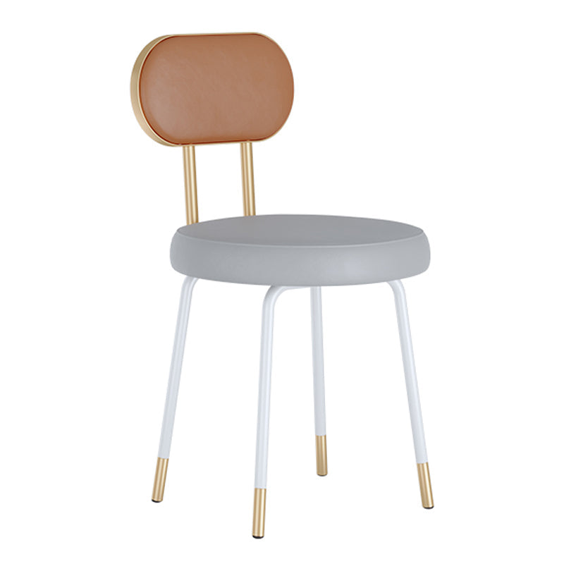 Scandinavian Open Back Side Chairs for Home Upholstered Armless Dining Chairs Orange White 1 Piece Clearhalo 'Dining Chairs' 'Dining Tables & Seating' 'dining_chair' 'furn' 'furn_dining_chair' 'Furniture' 'furniture_dining_chair' 'Kitchen & Dining Furniture' 4928773