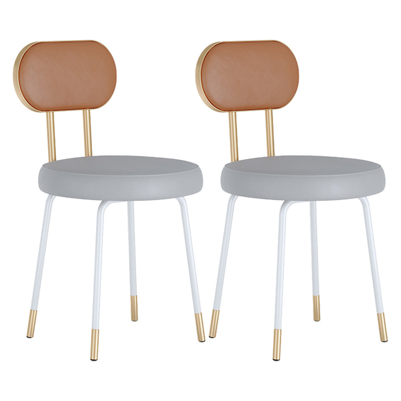 Scandinavian Open Back Side Chairs for Home Upholstered Armless Dining Chairs Orange White 2 Piece Set Clearhalo 'Dining Chairs' 'Dining Tables & Seating' 'dining_chair' 'furn' 'furn_dining_chair' 'Furniture' 'furniture_dining_chair' 'Kitchen & Dining Furniture' 4928775