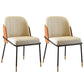 Scandinavian Upholstered Armless Dining Chairs Solid Back Chairs for Home Use White-Saffron 2 Piece Set Clearhalo 'Dining Chairs' 'Dining Tables & Seating' 'dining_chair' 'furn' 'furn_dining_chair' 'Furniture' 'furniture_dining_chair' 'Kitchen & Dining Furniture' 4928787