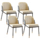 Scandinavian Upholstered Armless Dining Chairs Solid Back Chairs for Home Use Gray-White 4 Piece Set Clearhalo 'Dining Chairs' 'Dining Tables & Seating' 'dining_chair' 'furn' 'furn_dining_chair' 'Furniture' 'furniture_dining_chair' 'Kitchen & Dining Furniture' 4928795
