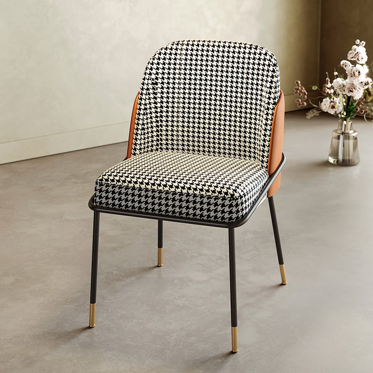 Scandinavian Upholstered Armless Dining Chairs Solid Back Chairs for Home Use Clearhalo 'Dining Chairs' 'Dining Tables & Seating' 'dining_chair' 'furn' 'furn_dining_chair' 'Furniture' 'furniture_dining_chair' 'Kitchen & Dining Furniture' 4928798