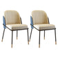 Scandinavian Upholstered Armless Dining Chairs Solid Back Chairs for Home Use Dark Blue-White 2 Piece Set Clearhalo 'Dining Chairs' 'Dining Tables & Seating' 'dining_chair' 'furn' 'furn_dining_chair' 'Furniture' 'furniture_dining_chair' 'Kitchen & Dining Furniture' 4928799