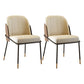 Scandinavian Upholstered Armless Dining Chairs Solid Back Chairs for Home Use White-Brown 2 Piece Set Clearhalo 'Dining Chairs' 'Dining Tables & Seating' 'dining_chair' 'furn' 'furn_dining_chair' 'Furniture' 'furniture_dining_chair' 'Kitchen & Dining Furniture' 4928804