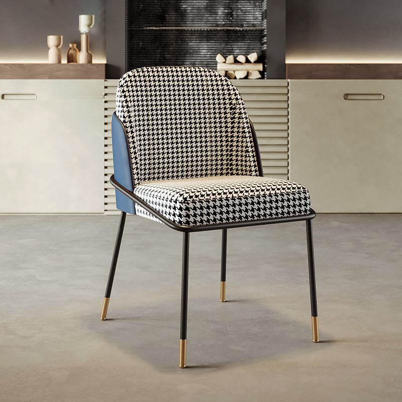 Scandinavian Upholstered Armless Dining Chairs Solid Back Chairs for Home Use Clearhalo 'Dining Chairs' 'Dining Tables & Seating' 'dining_chair' 'furn' 'furn_dining_chair' 'Furniture' 'furniture_dining_chair' 'Kitchen & Dining Furniture' 4928807
