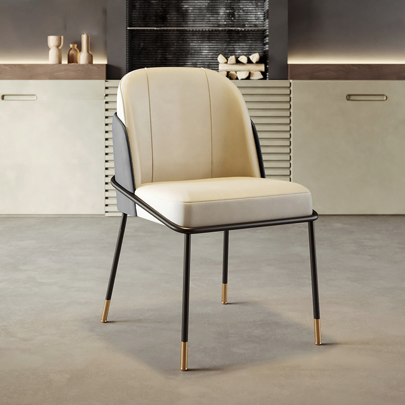 Scandinavian Upholstered Armless Dining Chairs Solid Back Chairs for Home Use Clearhalo 'Dining Chairs' 'Dining Tables & Seating' 'dining_chair' 'furn' 'furn_dining_chair' 'Furniture' 'furniture_dining_chair' 'Kitchen & Dining Furniture' 4928811