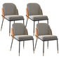 Scandinavian Upholstered Armless Dining Chairs Solid Back Chairs for Home Use Orange Houndstooth 4 Piece Set Clearhalo 'Dining Chairs' 'Dining Tables & Seating' 'dining_chair' 'furn' 'furn_dining_chair' 'Furniture' 'furniture_dining_chair' 'Kitchen & Dining Furniture' 4928815