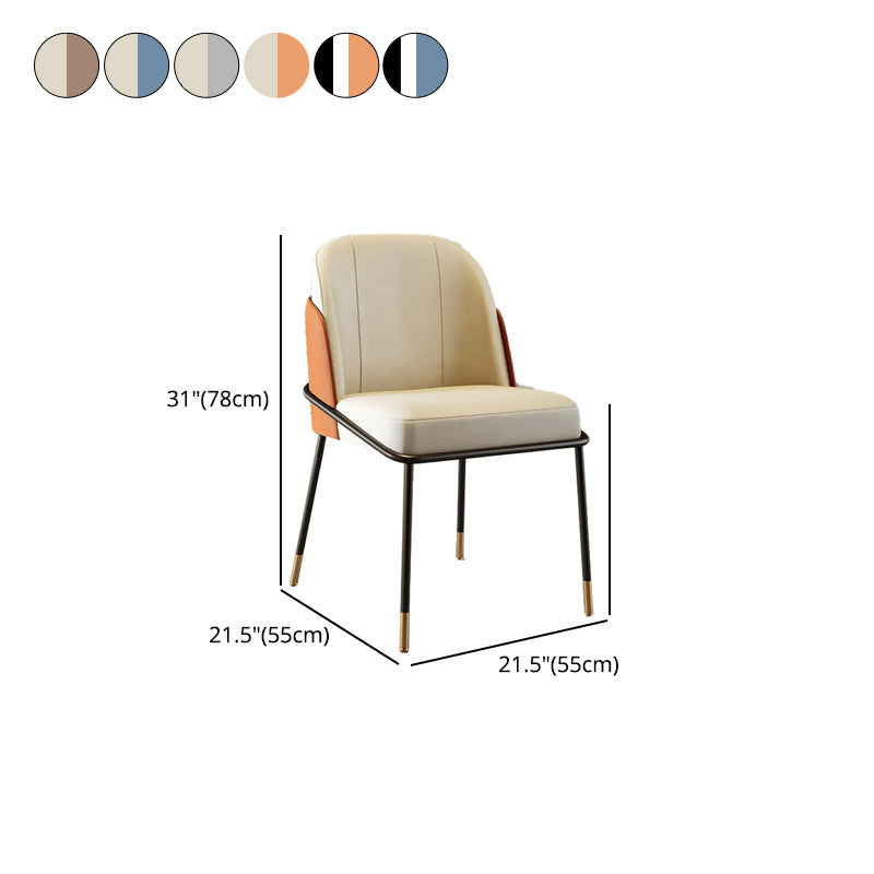 Scandinavian Upholstered Armless Dining Chairs Solid Back Chairs for Home Use Clearhalo 'Dining Chairs' 'Dining Tables & Seating' 'dining_chair' 'furn' 'furn_dining_chair' 'Furniture' 'furniture_dining_chair' 'Kitchen & Dining Furniture' 4928816