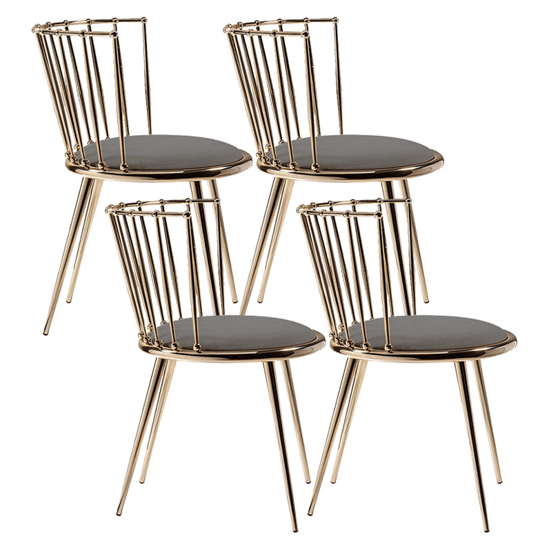 Scandinavian Fabric Dining Chair Windsor Back Side Chair for Home Grey 4 Piece Set Clearhalo 'Dining Chairs' 'Dining Tables & Seating' 'dining_chair' 'furn' 'furn_dining_chair' 'Furniture' 'furniture_dining_chair' 'Kitchen & Dining Furniture' 4928822