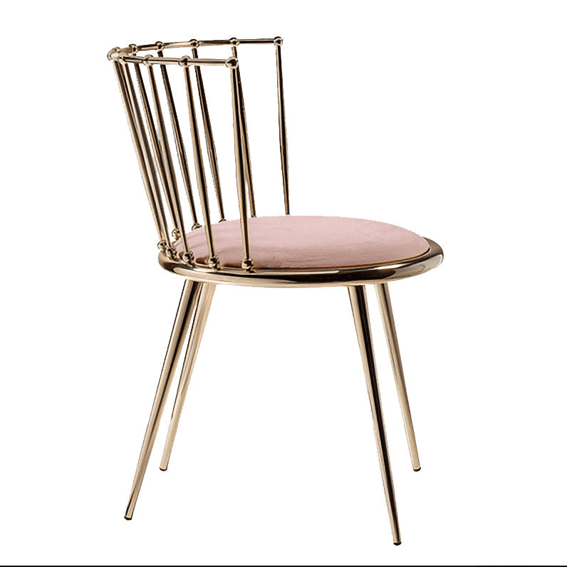 Scandinavian Fabric Dining Chair Windsor Back Side Chair for Home Pink 1 Piece Clearhalo 'Dining Chairs' 'Dining Tables & Seating' 'dining_chair' 'furn' 'furn_dining_chair' 'Furniture' 'furniture_dining_chair' 'Kitchen & Dining Furniture' 4928823