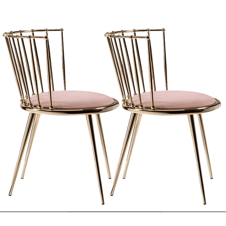 Scandinavian Fabric Dining Chair Windsor Back Side Chair for Home Pink 2 Piece Set Clearhalo 'Dining Chairs' 'Dining Tables & Seating' 'dining_chair' 'furn' 'furn_dining_chair' 'Furniture' 'furniture_dining_chair' 'Kitchen & Dining Furniture' 4928826