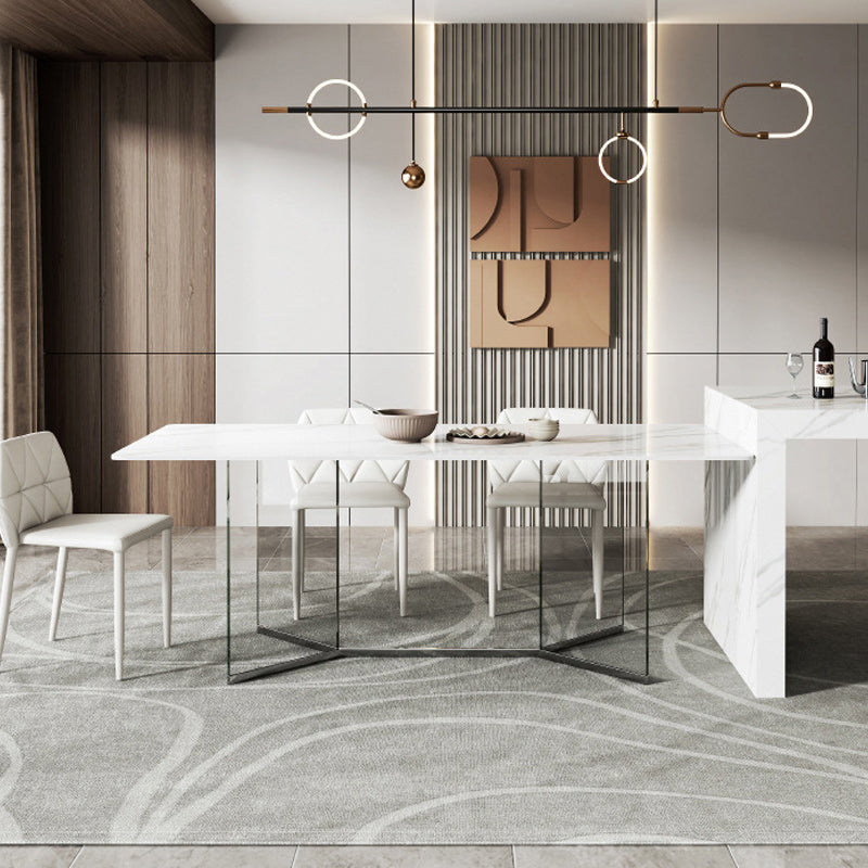 Modern 1/4/7 Pieces Dining Set Sintered Stone Dining Table Set for Home 4 Pieces: Table, 3 Chairs Clearhalo 'Dining Room Sets' 'Dining Tables & Seating' 'dining_room_set' 'furn' 'furn_dining_room_set' 'Furniture' 'furniture_dining_room_set' 'Kitchen & Dining Furniture' 4930353