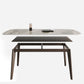 Retro Modern Rectangle Dining Site Table Stone Top 4-foot Oak Solid Wood Table Clearhalo 'Dining Tables & Seating' 'Dining Tables' 'dining_table' 'furn' 'furn_dining_table' 'Furniture' 'furniture_dining_table' 'Kitchen & Dining Furniture' 'kitchen' 'kitchen_dining_table' 4930370
