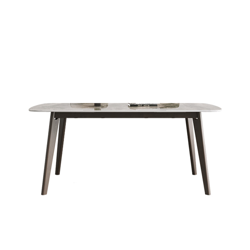 Retro Modern Rectangle Dining Site Table Stone Top 4-foot Oak Solid Wood Table Clearhalo 'Dining Tables & Seating' 'Dining Tables' 'dining_table' 'furn' 'furn_dining_table' 'Furniture' 'furniture_dining_table' 'Kitchen & Dining Furniture' 'kitchen' 'kitchen_dining_table' 4930371