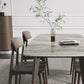Retro Modern Rectangle Dining Site Table Stone Top 4-foot Oak Solid Wood Table Clearhalo 'Dining Tables & Seating' 'Dining Tables' 'dining_table' 'furn' 'furn_dining_table' 'Furniture' 'furniture_dining_table' 'Kitchen & Dining Furniture' 'kitchen' 'kitchen_dining_table' 4930376