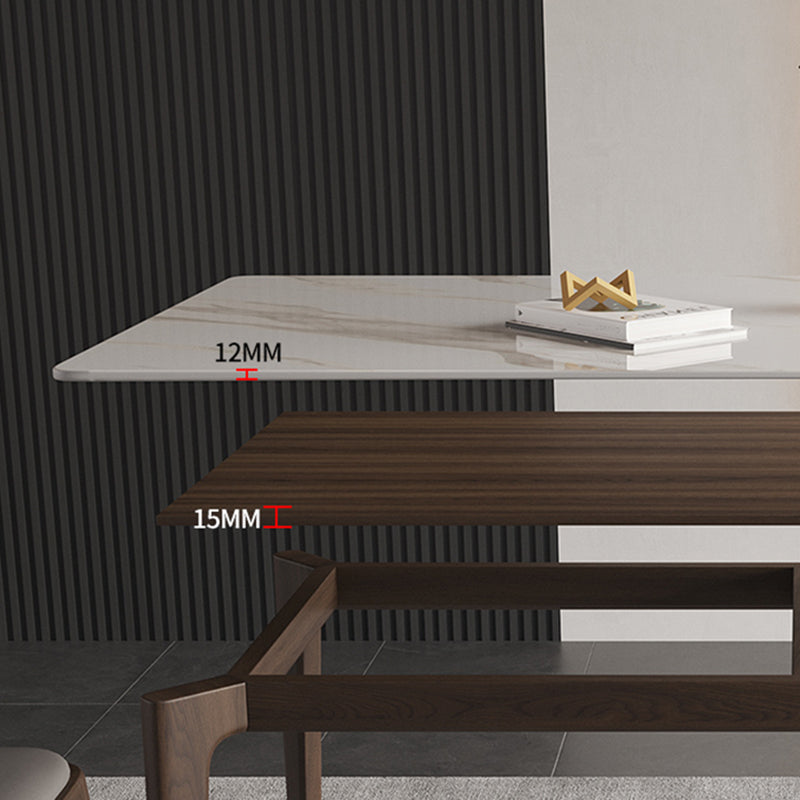 4 Brown Finnish Legs Dinner Table Mid-Century Modern Rectangle Dining Table Clearhalo 'Dining Tables & Seating' 'Dining Tables' 'dining_table' 'furn' 'furn_dining_table' 'Furniture' 'furniture_dining_table' 'Kitchen & Dining Furniture' 'kitchen' 'kitchen_dining_table' 4930390