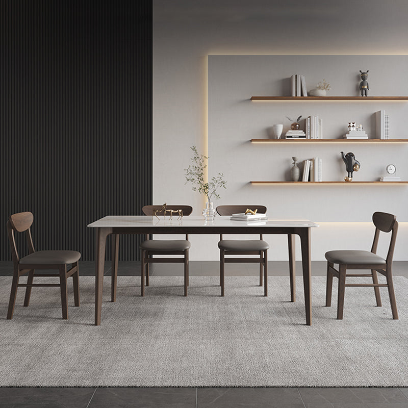 4 Brown Finnish Legs Dinner Table Mid-Century Modern Rectangle Dining Table Clearhalo 'Dining Tables & Seating' 'Dining Tables' 'dining_table' 'furn' 'furn_dining_table' 'Furniture' 'furniture_dining_table' 'Kitchen & Dining Furniture' 'kitchen' 'kitchen_dining_table' 4930393