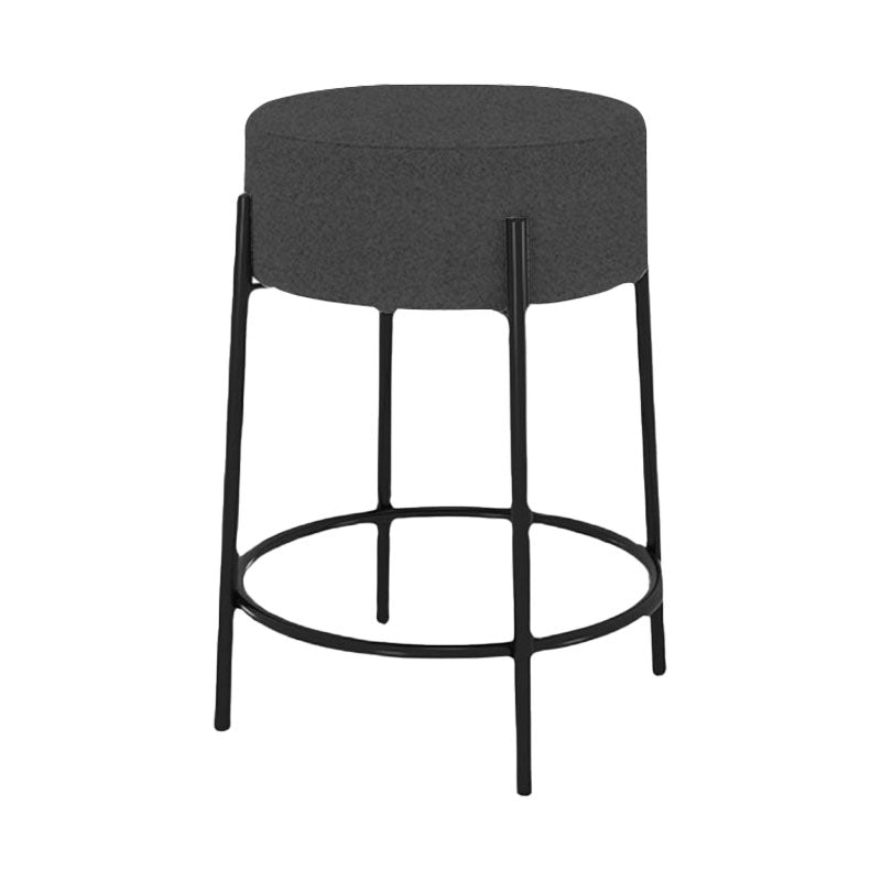 Modern Armless Backless Counter Stool Iron Cafe Bar Stool with Cushion and Pedal Dark Gray 1 Piece Clearhalo 'Bar Furniture' 'Bar Stools' 'bar_stools' 'furn' 'furn_bar_stools' 'Furniture' 'furniture_bar_stools' 'Kitchen & Dining Furniture' 4933676