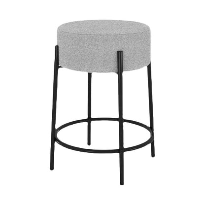 Modern Armless Backless Counter Stool Iron Cafe Bar Stool with Cushion and Pedal Light Gray 1 Piece Clearhalo 'Bar Furniture' 'Bar Stools' 'bar_stools' 'furn' 'furn_bar_stools' 'Furniture' 'furniture_bar_stools' 'Kitchen & Dining Furniture' 4933677