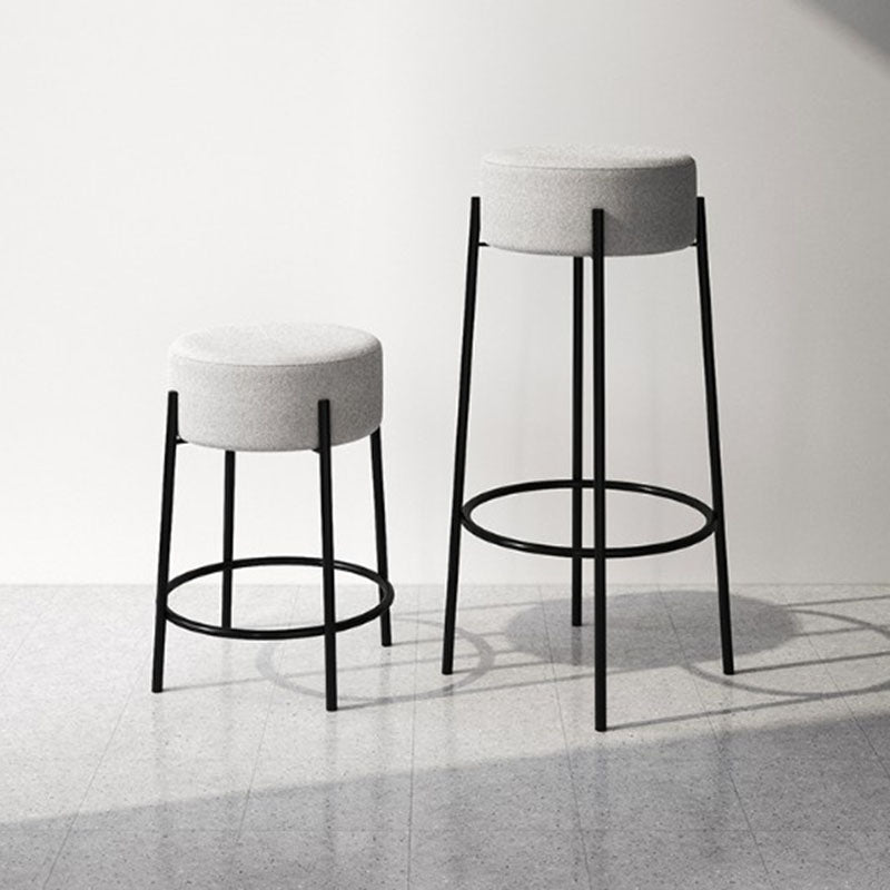 Modern Armless Backless Counter Stool Iron Cafe Bar Stool with Cushion and Pedal Clearhalo 'Bar Furniture' 'Bar Stools' 'bar_stools' 'furn' 'furn_bar_stools' 'Furniture' 'furniture_bar_stools' 'Kitchen & Dining Furniture' 4933678