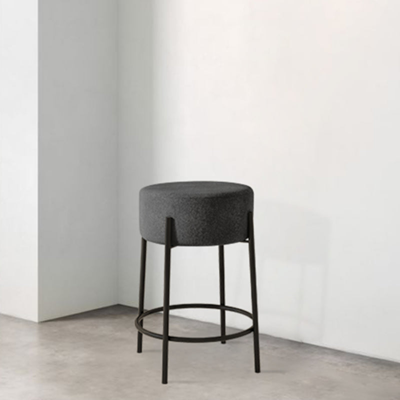 Modern Armless Backless Counter Stool Iron Cafe Bar Stool with Cushion and Pedal Clearhalo 'Bar Furniture' 'Bar Stools' 'bar_stools' 'furn' 'furn_bar_stools' 'Furniture' 'furniture_bar_stools' 'Kitchen & Dining Furniture' 4933682