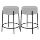 Modern Armless Backless Counter Stool Iron Cafe Bar Stool with Cushion and Pedal Light Gray 2 Piece Set Clearhalo 'Bar Furniture' 'Bar Stools' 'bar_stools' 'furn' 'furn_bar_stools' 'Furniture' 'furniture_bar_stools' 'Kitchen & Dining Furniture' 4933686