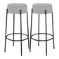 Modern Armless Backless Counter Stool Iron Cafe Bar Stool with Cushion and Pedal Light Gray 2 Piece Set Clearhalo 'Bar Furniture' 'Bar Stools' 'bar_stools' 'furn' 'furn_bar_stools' 'Furniture' 'furniture_bar_stools' 'Kitchen & Dining Furniture' 4933690