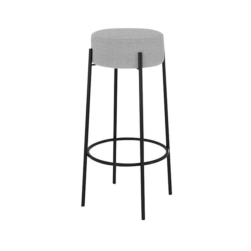 Modern Armless Backless Counter Stool Iron Cafe Bar Stool with Cushion and Pedal Clearhalo 'Bar Furniture' 'Bar Stools' 'bar_stools' 'furn' 'furn_bar_stools' 'Furniture' 'furniture_bar_stools' 'Kitchen & Dining Furniture' 4933692