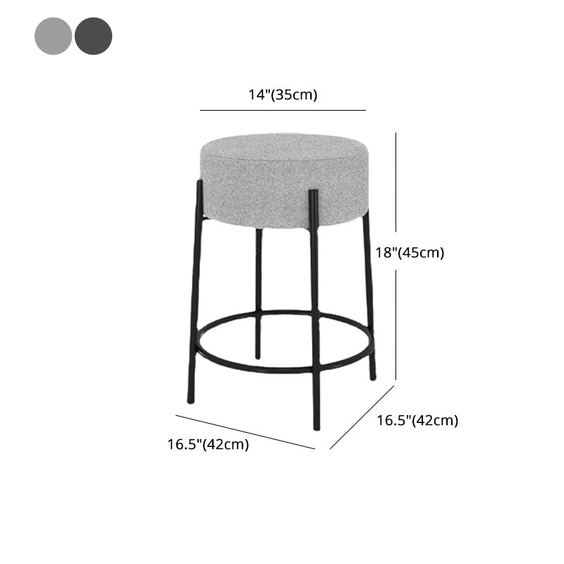 Modern Armless Backless Counter Stool Iron Cafe Bar Stool with Cushion and Pedal Clearhalo 'Bar Furniture' 'Bar Stools' 'bar_stools' 'furn' 'furn_bar_stools' 'Furniture' 'furniture_bar_stools' 'Kitchen & Dining Furniture' 4933697